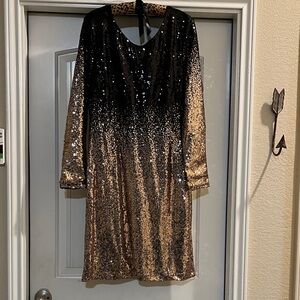 Charlotte Russe Black and Gold Sequin Dress